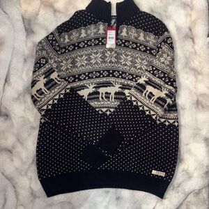 Southern Marsh Nordic Pattern Zip-Up Sweater